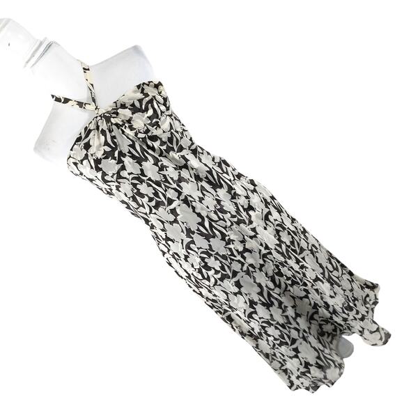 ANN TAYLOR! PURE SILK! CHEMISE STYLE BROWN & CREAM FLORAL STRAPLESS DRESS! SZ 10 - Picture 12 of 12